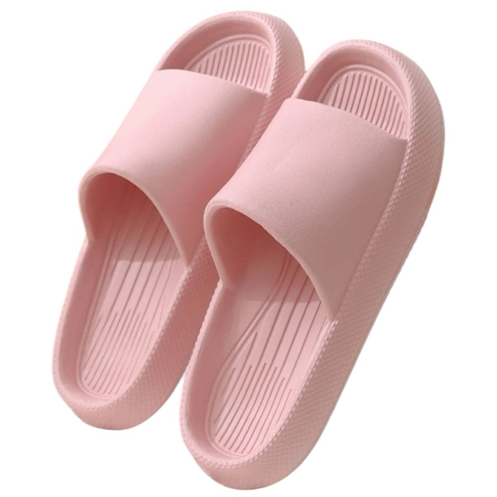 Women's Solid Pink Slides Lightweight Open Toe Slip On Shoes